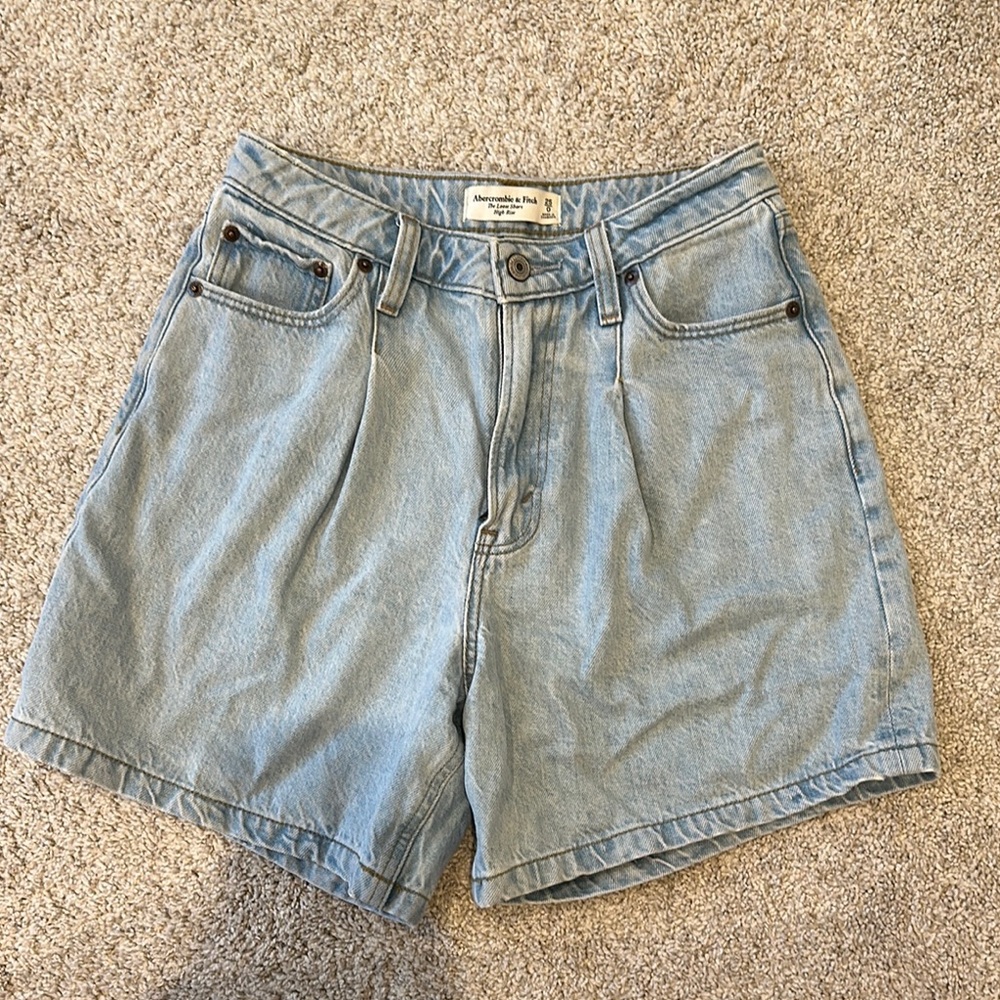 Abercrombie & Fitch Light Blue Jean Loose Shorts